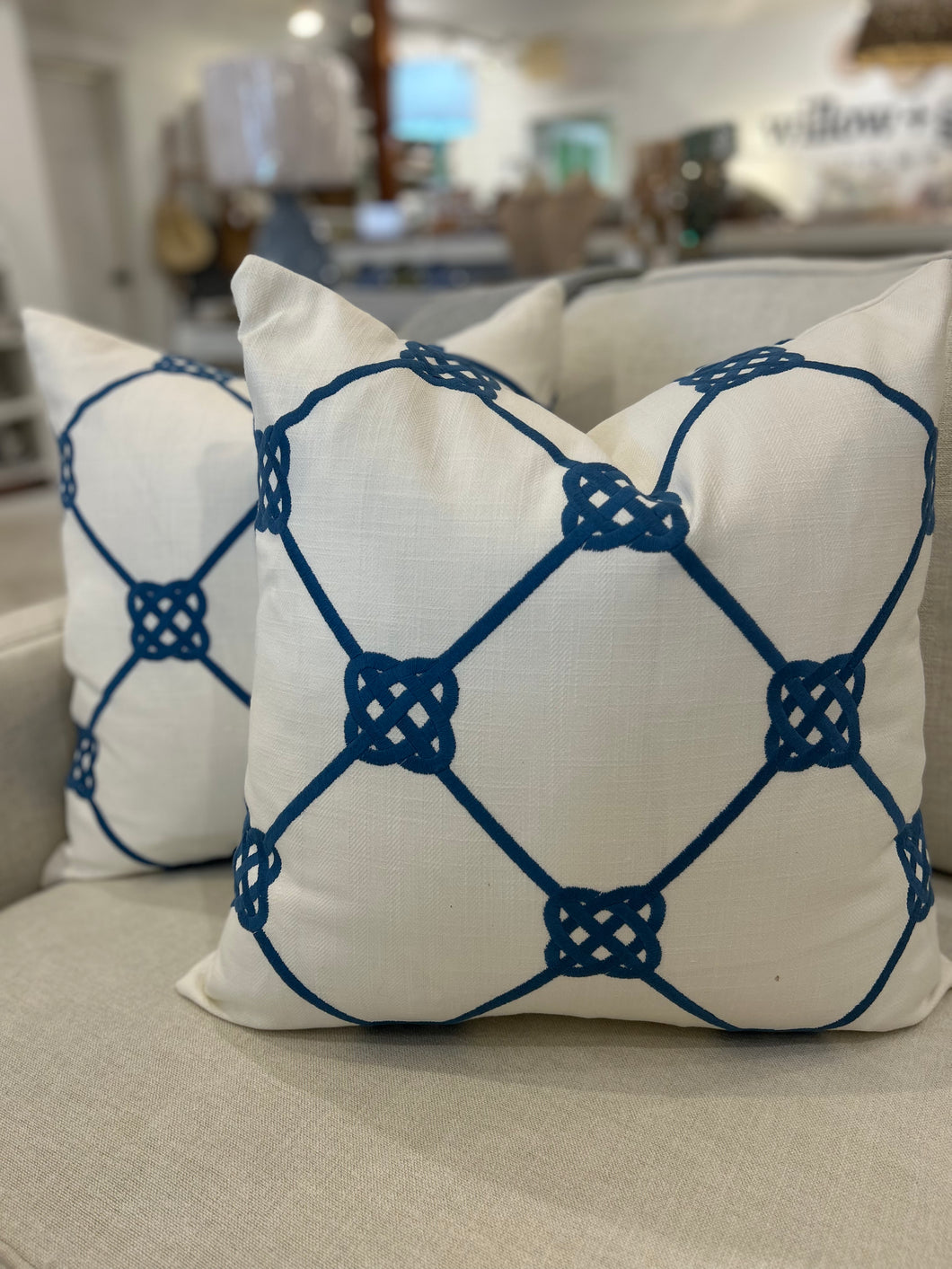 Blue Knot Pillow