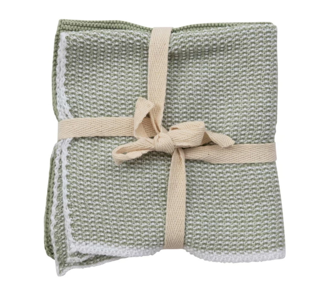 Cotton Knit Dish Towels Set of 2