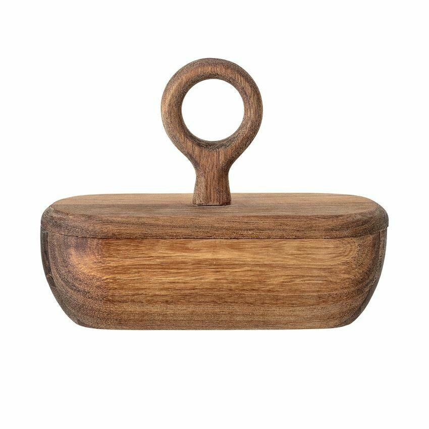 Acacia Wood Divided Container w/ Lid
