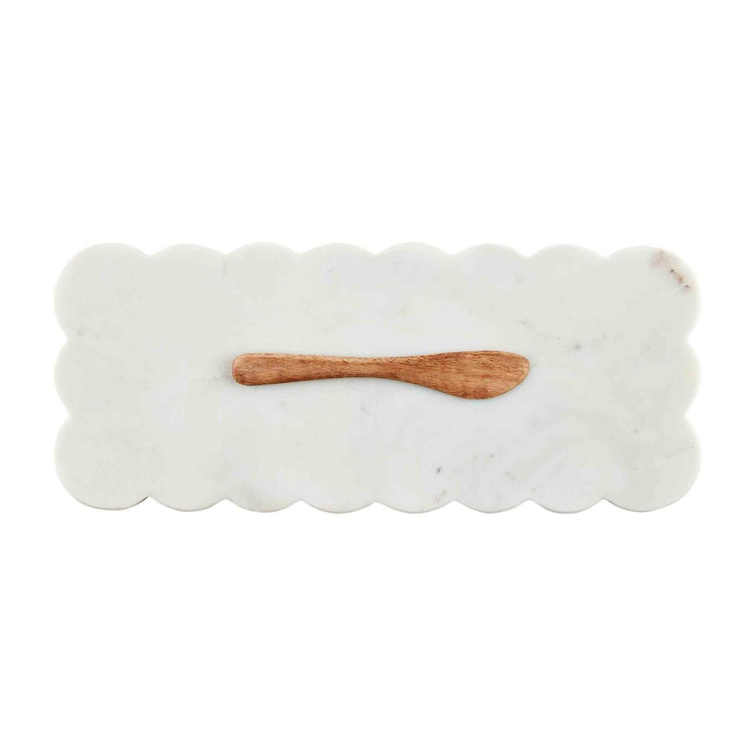 Scalloped Marble Board Set