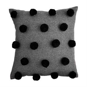 Black Pom Pom Pillow