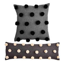 Load image into Gallery viewer, Black Pom Pom Pillow
