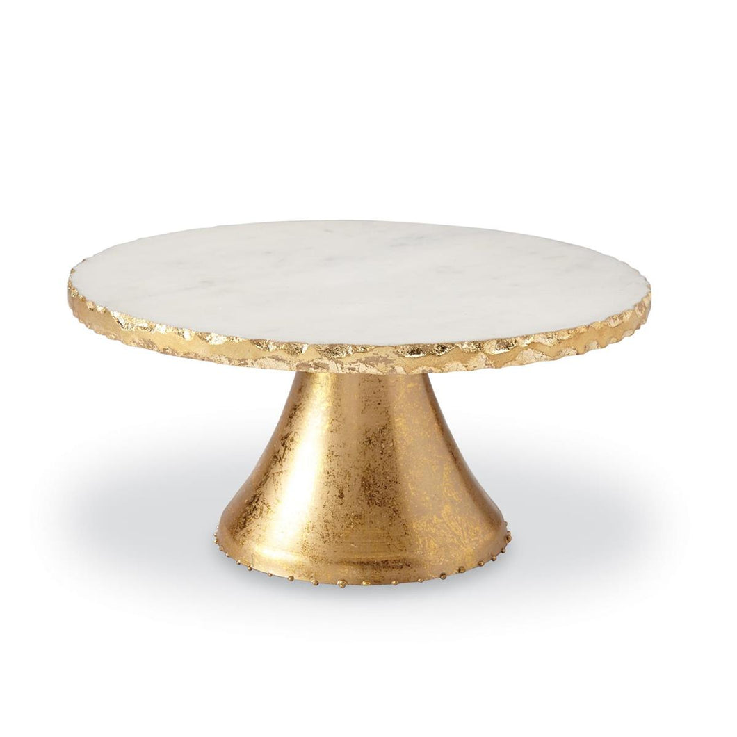 Gold Edge Marble Cake Stand