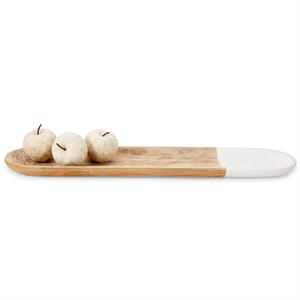 Oval Paulownia Bowl w/white