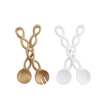 Load image into Gallery viewer, Twisted Wood Serving Set
