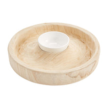 Load image into Gallery viewer, Paulownia Chip and Ceramic Dip Bowl
