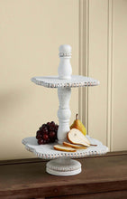 Load image into Gallery viewer, White Beaded Tiered Server
