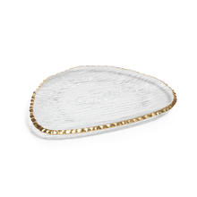 Load image into Gallery viewer, Organic Shape Plate w/Gold Rim
