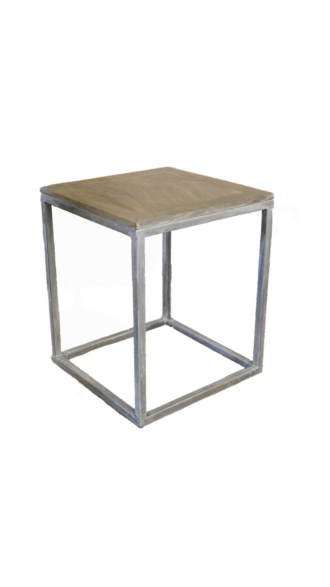 Greyson Square Iron End Table w/Wood Top