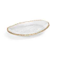 Load image into Gallery viewer, Textured Bowl w/Jagged Gold Rim

