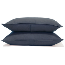 Load image into Gallery viewer, Parker Navy Linen Duvet Cover Queen Set
