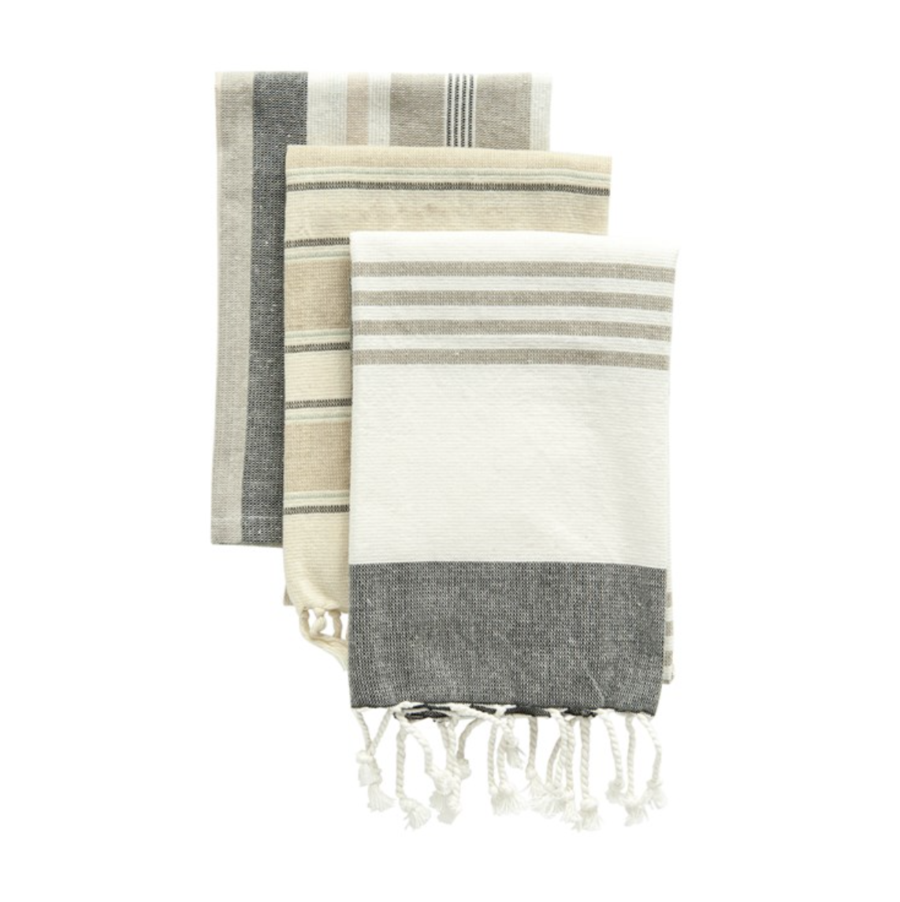 Cotton Stripe Tea Towel set of 3