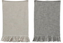 Load image into Gallery viewer, Cotton Striped Towel with Ruffle
