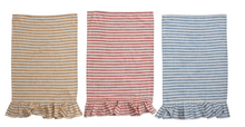 Load image into Gallery viewer, Cotton Striped Towel with Ruffle

