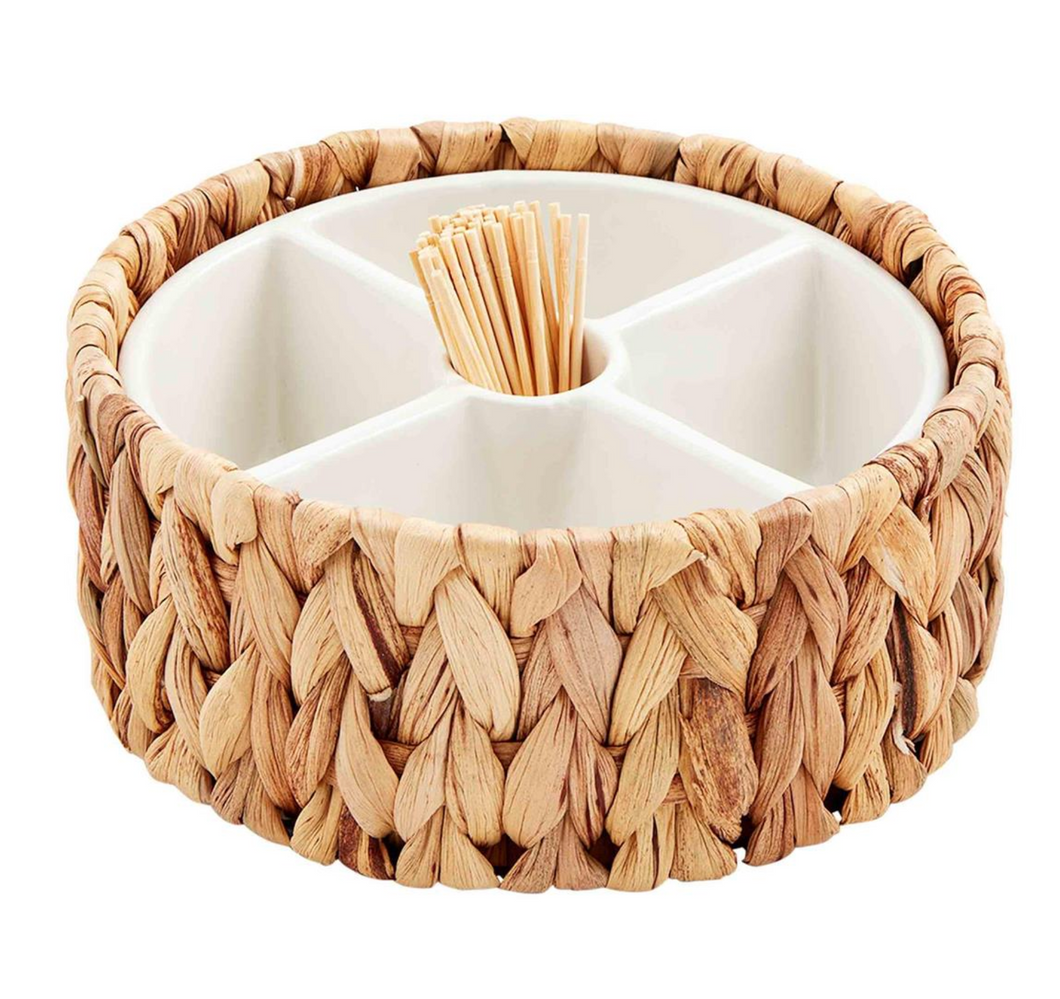 Hyacinth Toothpick Divided Bowl