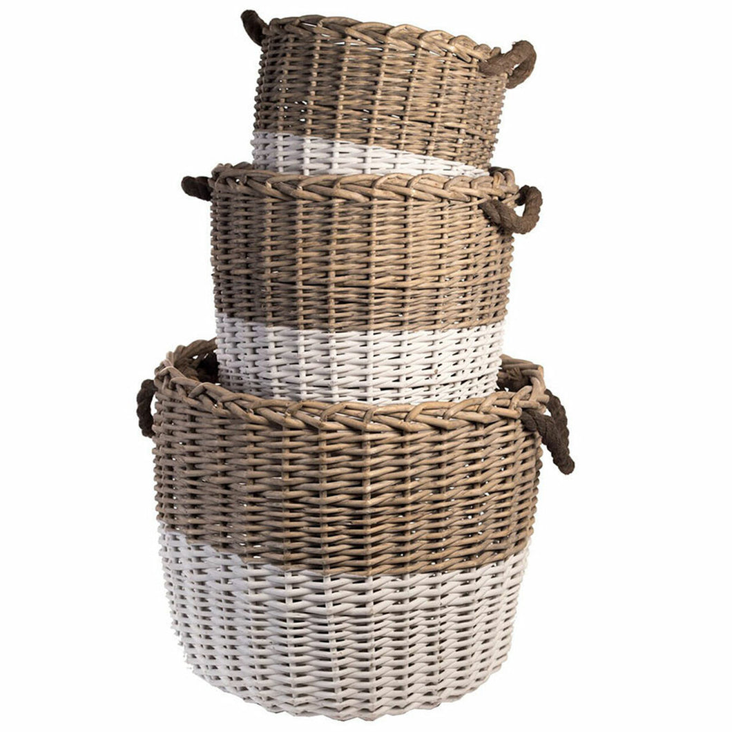 Willow Basket w/White Dipped Bottom