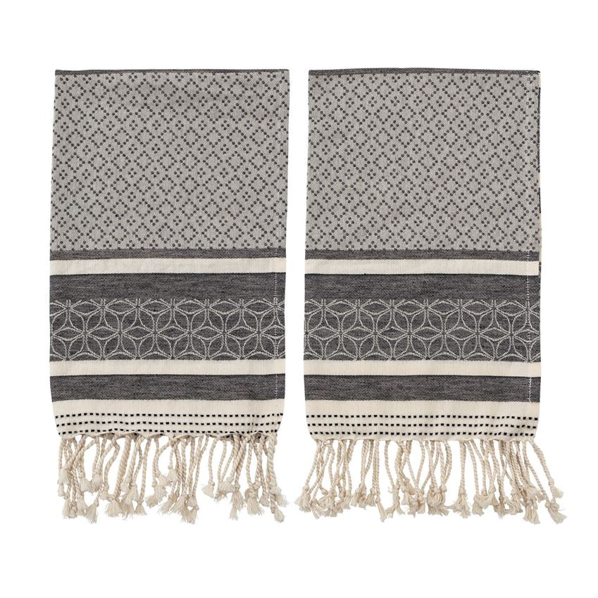 Gray Stripe Tea Towel S/2