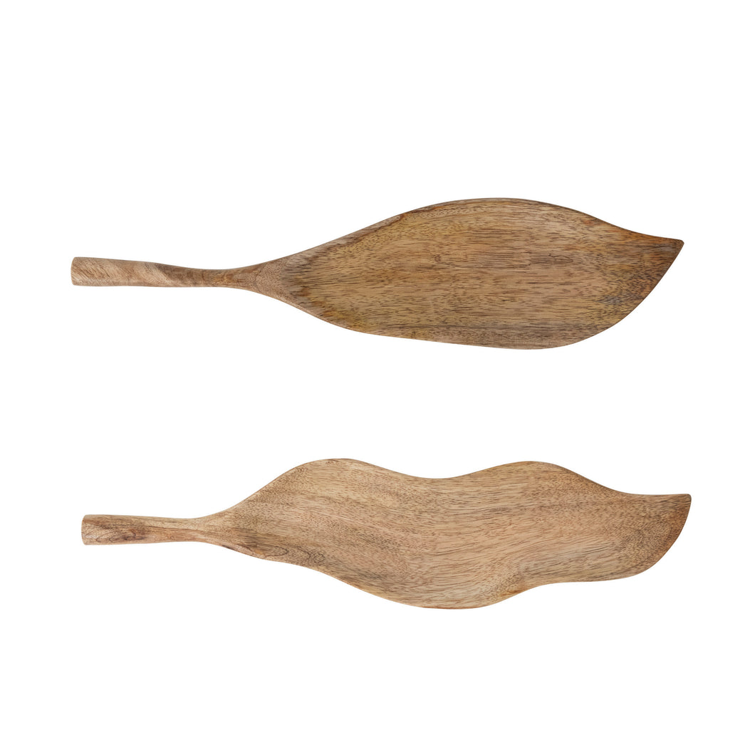 Mango Wood Leaf Trays
