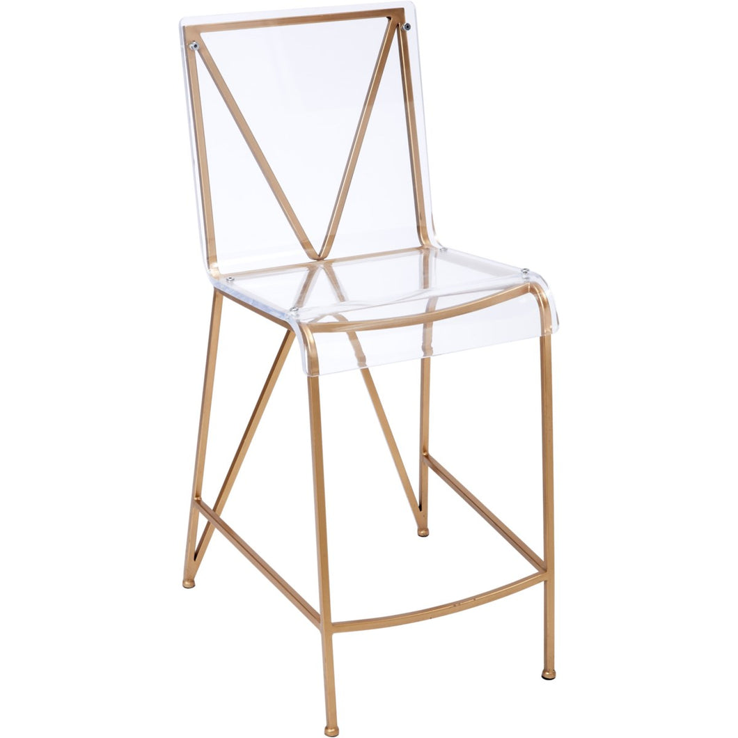 Gold & Acrylic Counter Height Stools