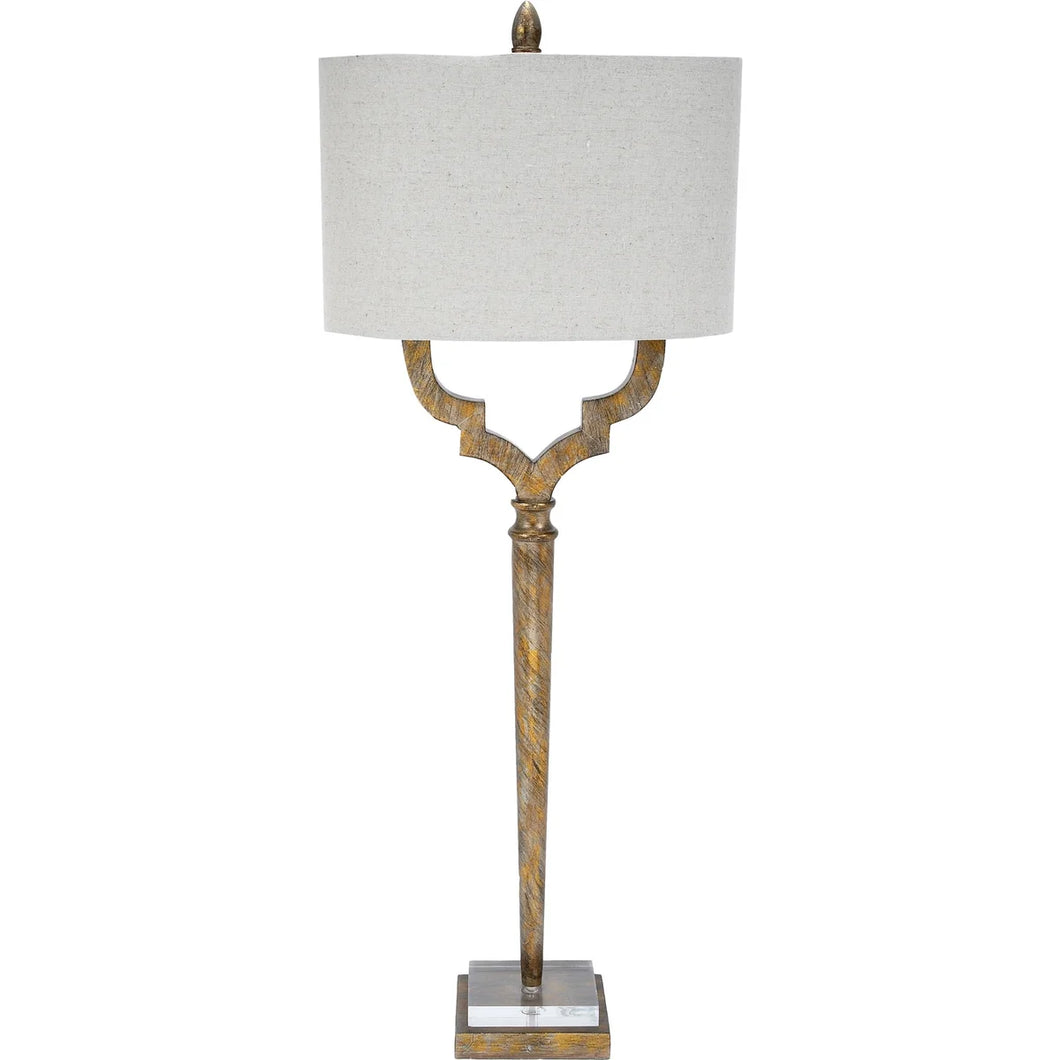 Buffet Lamp Champagne Gold Quartrefoil