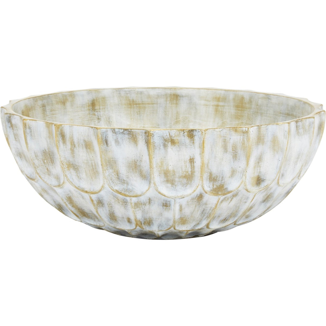 Alexis Gold and Grey Washed Decorative Bowl