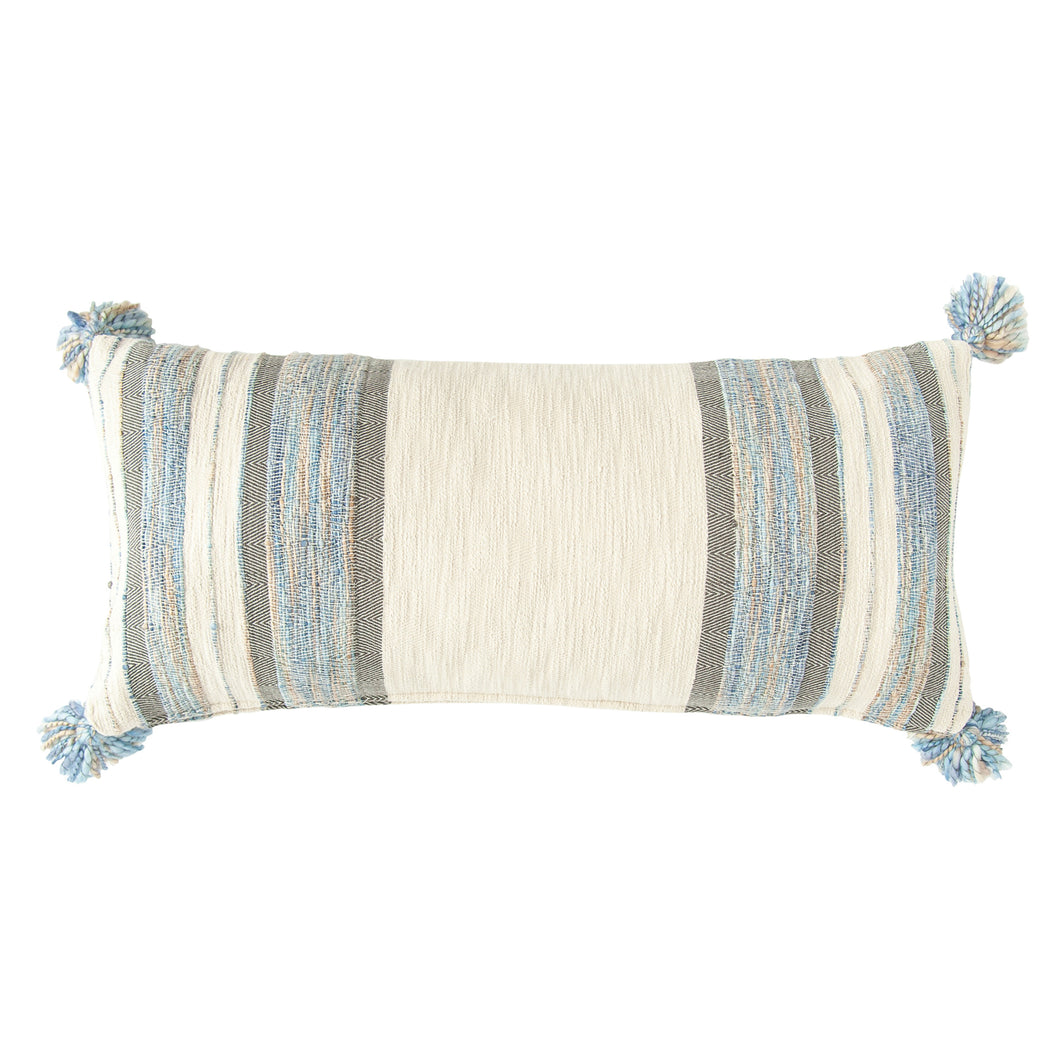 Striped Lumbar Pillow w/Tassels