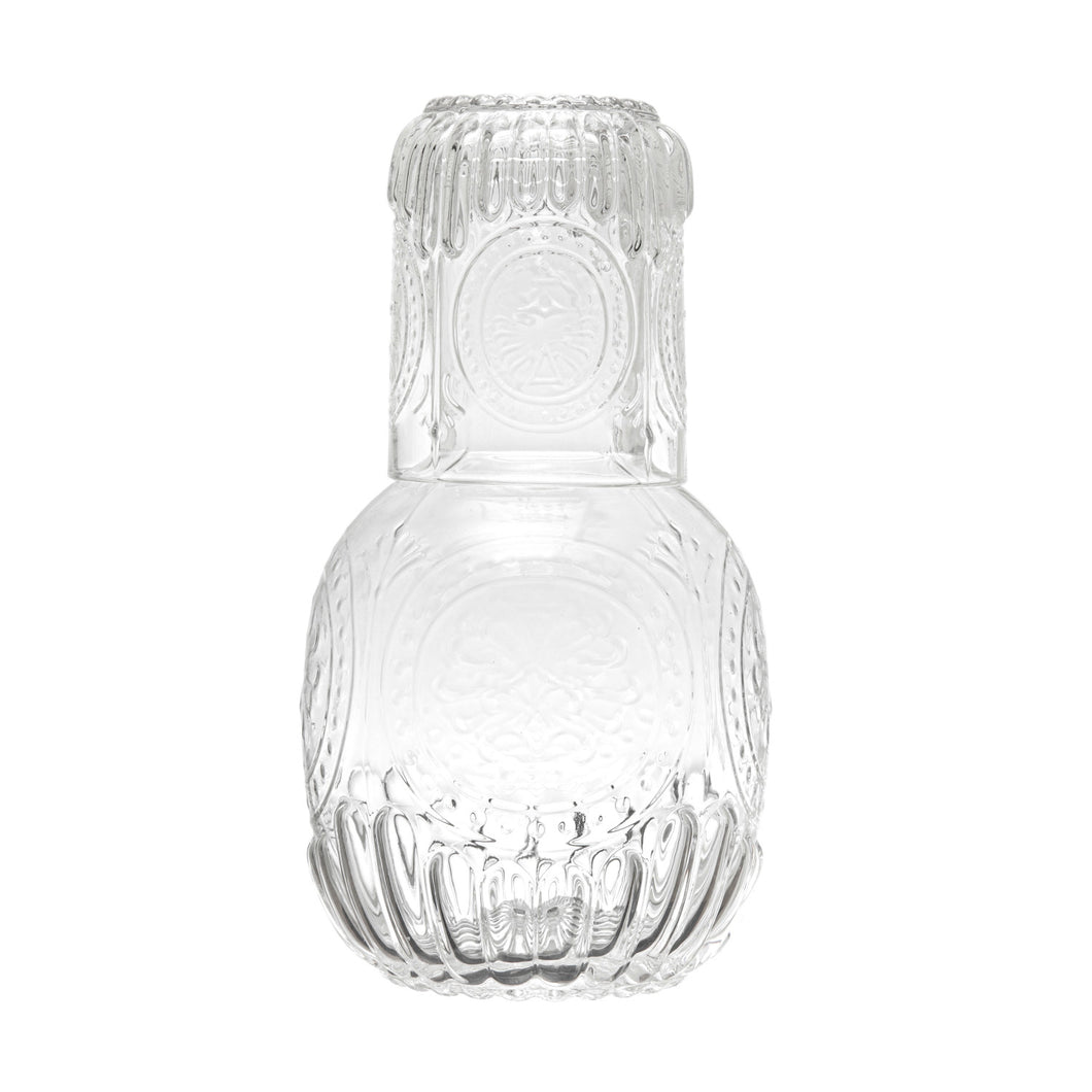 Embossed Carafe w/Water Glass