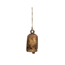Load image into Gallery viewer, Gold Metal Bell With Star Cutouts
