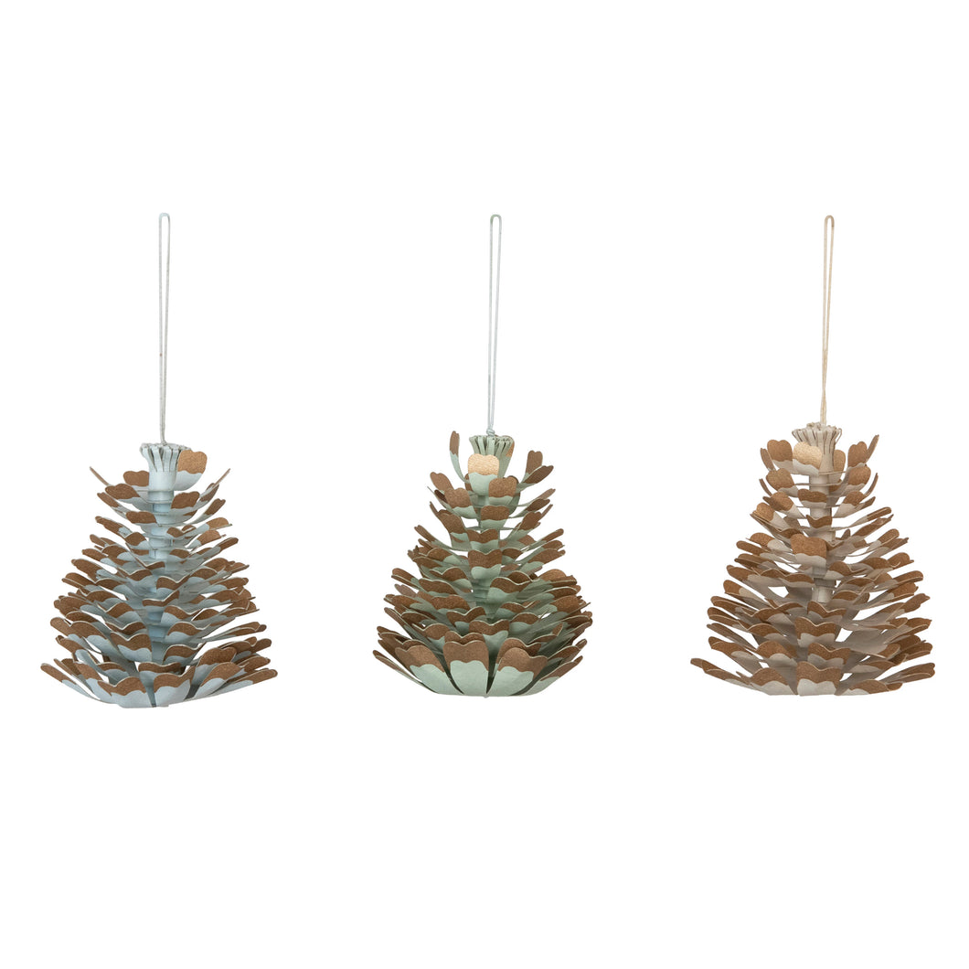 Handmade Recycled Paper Pinecone Ornament